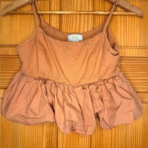 Maeve by Anthropologie Peplum Cami Ruffle Hem Tank Top Size Small